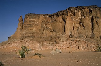 SUDAN, North, Napata, Gebel Barkal.  Table topped mountain and site of Temple of Mut built by the