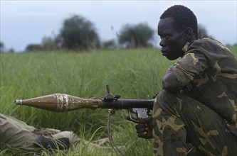 SUDAN, Kongor, SPLA Garang faction rebel soldier.