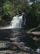 SCOTLAND, Central , Stirling, "The Falls of Falloch, the river runs South into Loch Lomond, South