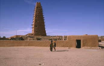 NIGER, Agades, The Grand Mosquee.  Originally built in 1515 and then renovated and rebuilt in 1844
