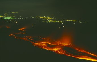 ITALY, Sicily, Mount Etna, Lava flow from the Monti Calcarazzi fissure on the southern flank of