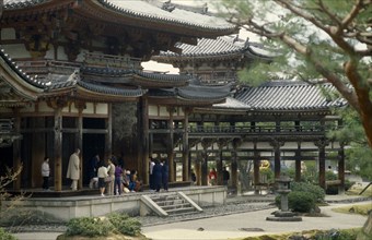 JAPAN, Honshu, Kyoto, Uji.  Byodo-in temple exterior.