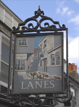 ENGLAND, East Sussex, Brighton, The Lanes Signpost.