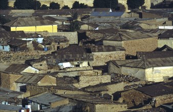 ERITREA, Asmara, Old city rooftops.