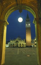 ITALY, Veneto, Venice, Piazza di San Marco.  Part view of square with Basilica di San Marco and the