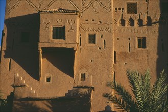 MOROCCO, Ouarzazate, Kasbah Taorirt .  Nineteenth century kasbah of the el-Glaoui dynasty.  Detail