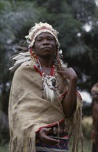 CONGO, Tribal People, Portrait of traditional dancer of African ballet group.