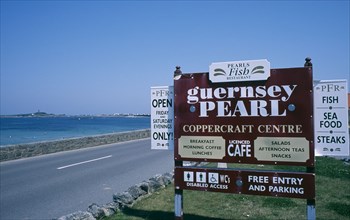 UNITED KINGDOM, Channel Islands, Guernsey, St Peters.The Guernsey Pearl and Coppercraft centre sign