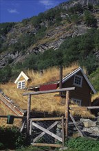 NORWAY, Housing, "Sinjarheim, traditional Norwegian cabin,"
