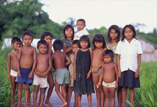 VENEZUELA, Orinoco Delta, "Group of Warao children,"