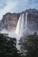VENEZUELA, Bolivar State, Canaima national park, Angel Falls the worlds highest waterfalls.