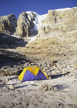 COLOMBIA, Cordillera , Boyaca, "Camp site with tent and mountains, Sierra Nevada de Cocuy, "