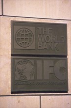 USA, Washington D.C., "World Bank, International Finance Corporation plaque outside building
