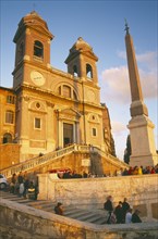 ITALY, Lazio, Rome, Trinita dei Monti sixteenth century church at the top of the Spanish Steps at