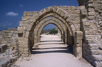ISRAEL, Caesarea, Crusader Church stone arches