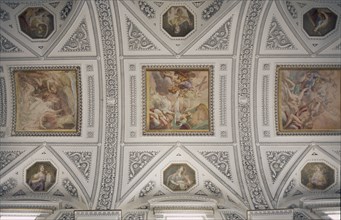 ITALY, Sicily, Erice, Decorative church ceiling