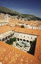 CROATIA, Dalamatia, Dubrovnik, Vew of the old city from the curtain wall. The old city of Dubrovnik