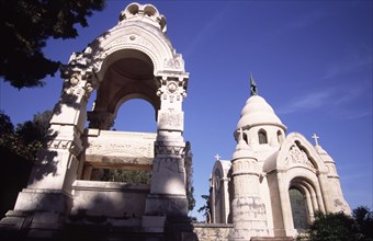 CROATIA, Dalmatia, Brac, "Supetar Petrinovic mausoleum. Croatian sculptor Toma Rosandic created