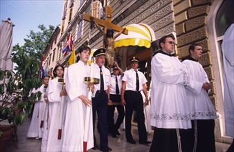 CROATIA, Kvarner, Rijeka, "Saint Vitus day procession. Each June, the city of Rijeka honours its