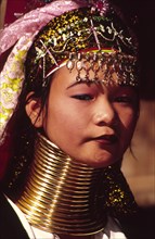THAILAND, North, Mae Hong Son, "Nai Soi. The Long neck Karen (or Padaung) people are originally