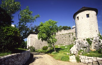 CROATIA, Kvarner, Rijeka, "Trsat medieval castle which straddles a ridge above the city was once