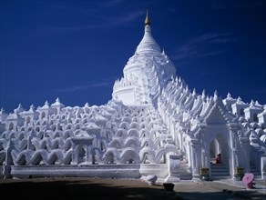 MYANMAR, Mingun, Hsinbyume Pagoda, "Represents Sulamani Stupa on Mt. Meru where Buddha’s shaved