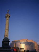 FRANCE, Ile de France, Paris, L’Opera de la Bastille or New Opera house and Colonne de Juillet