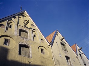 ESTONIA, Tallinn, Building facades with winch beams.
