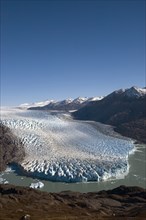 CHILE, Southern Patagonia, Southern Ice fields , Early morning view of Glacier O'Higgins with the