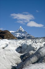 CHILE, Southern Patagonia, Glacier Chico, View of Glacier Chico with unnamed peak in background.