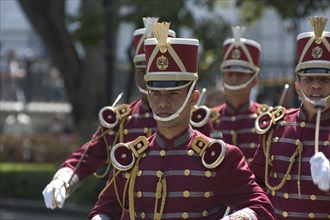 VENEZUELA, Caracas , "Ceremonial soldiers in parade dress, Plaza Bolivar."