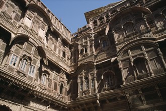 INDIA, Rajasthan, Jaisalmer, Patwon-ki-Haveli 1800-1860.  Sandstone house of wealthy merchant.