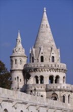 HUNGARY, Budapest, Fishermen s Bastion.  White rampart and turrets built on site of medieval fish