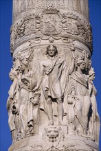 BELGIUM, Brabant, Brussels, Detail of carving around the Congress Column built 1850 by Poelaert