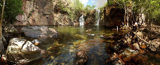 Australia, Northern Territory, Near Bachelor, Panorama Florence Falls - Outback