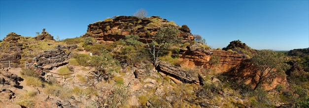 Australia, Western Australia, Kununurra, Panorama of the Mini Bungle Bungles
