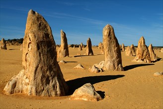 Australia, Western Australia, Cervantes, The Pinnacles rock formations.