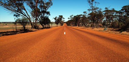 Australia, Western Australia, Red Road, Outback wilderness dust road.