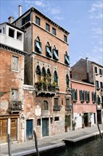 ITALY, Veneto, Venice, Tintoretto's house beside a canal in the Cannaregio district on Fondamente