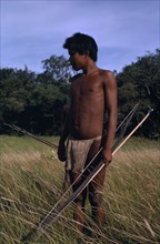 COLOMBIA, Casanare, Llanos Orientales, Cuiva Indian hunter  one of a hitherto uncontacted group  in