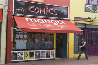 ENGLAND, East Sussex, Brighton, "Dave’s Comic shop in Sydney Street, North Laines area."