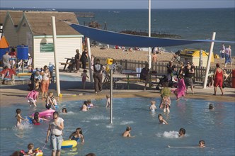 ENGLAND, East Sussex, Brighton, Childrens seafront paddling pool area.