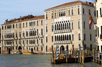 ITALY, Veneto, Venice, The palace of Ca' Foscari on the Grand Canal built for Doge Francesco