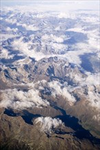 ITALY, , Aerial view of the foothills of The Alps in northern Italy during the summer