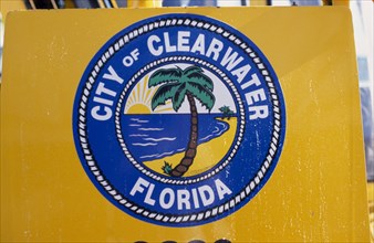 USA, Florida, Clearwater, City of Clearwater sign