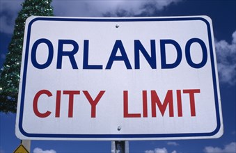 USA, Florida, Orlando, Orlando City Limit Road Sign