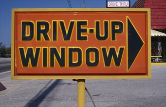 USA, Florida, Drive Up Window sign
