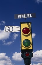 USA, Florida, Orlando, Universal Studios. Vine Street Traffic lights