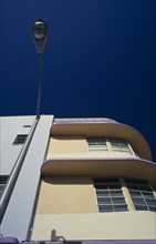 USA, Florida, Miami,  South Beach. Detail of Art Deco Marlin Hotel exterior