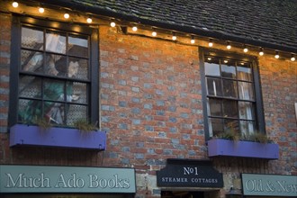ENGLAND, East Sussex, Alfriston, Much Ado bookshop in the high street.